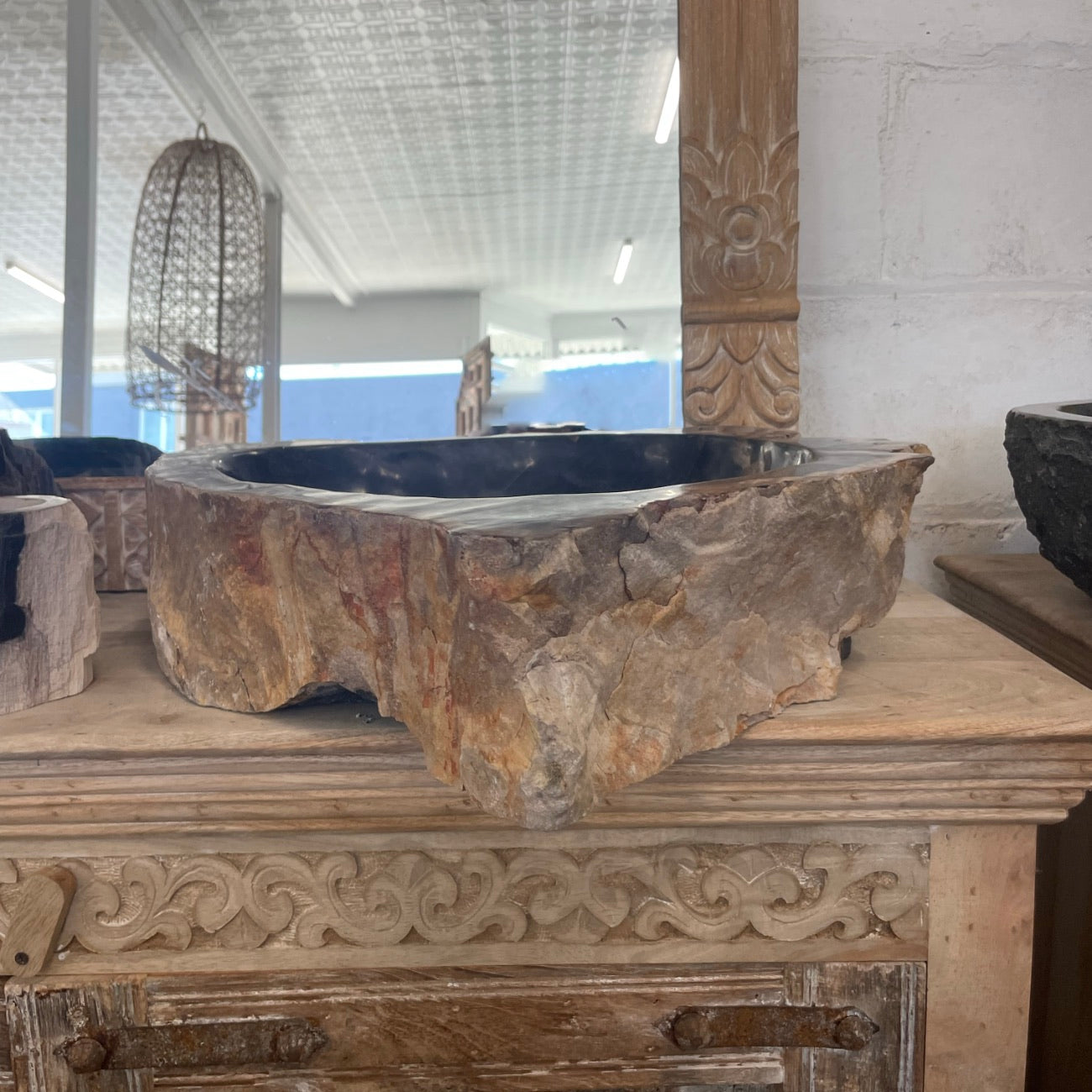 Fossilised wood basin – Paradise Living Co.
