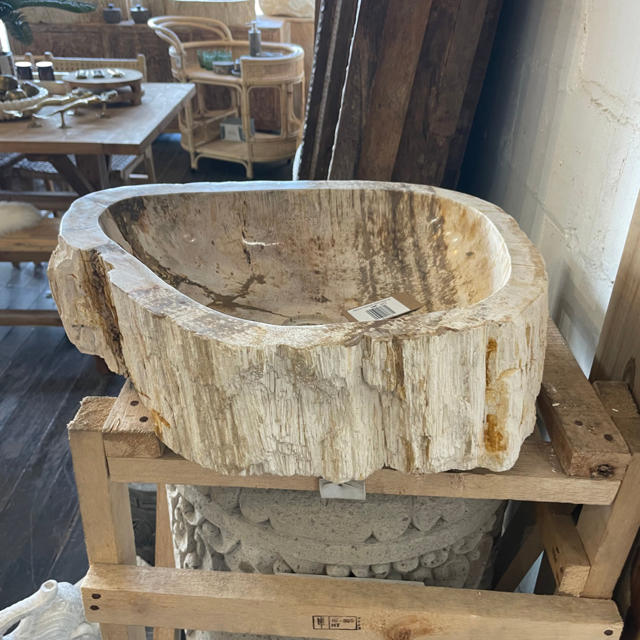 Fossilised wood basin – Paradise Living Co.