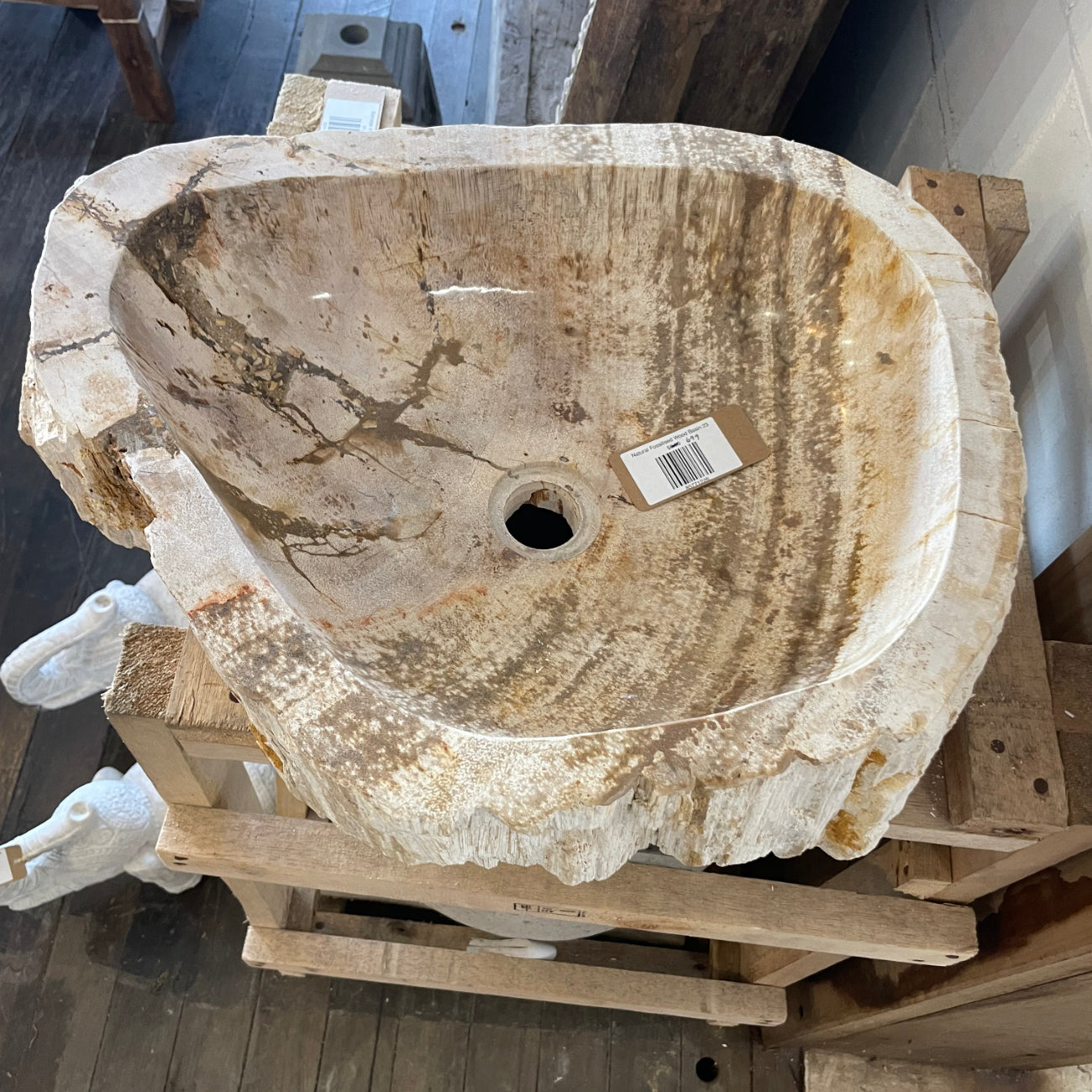 Fossilised wood basin – Paradise Living Co.