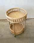 Natural Halia Round Rattan Bar Cart