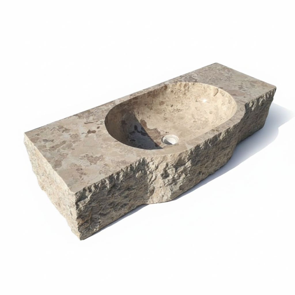 Natural Marble Integrated Basin Top - 90cm Length