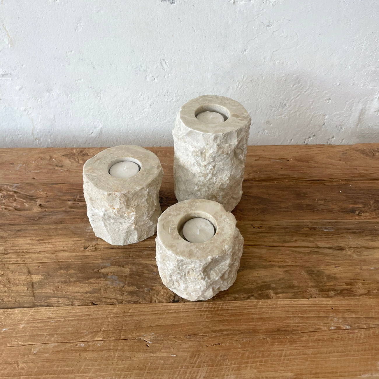 Natural Marble Stone Tealight Candle Holder 15cm