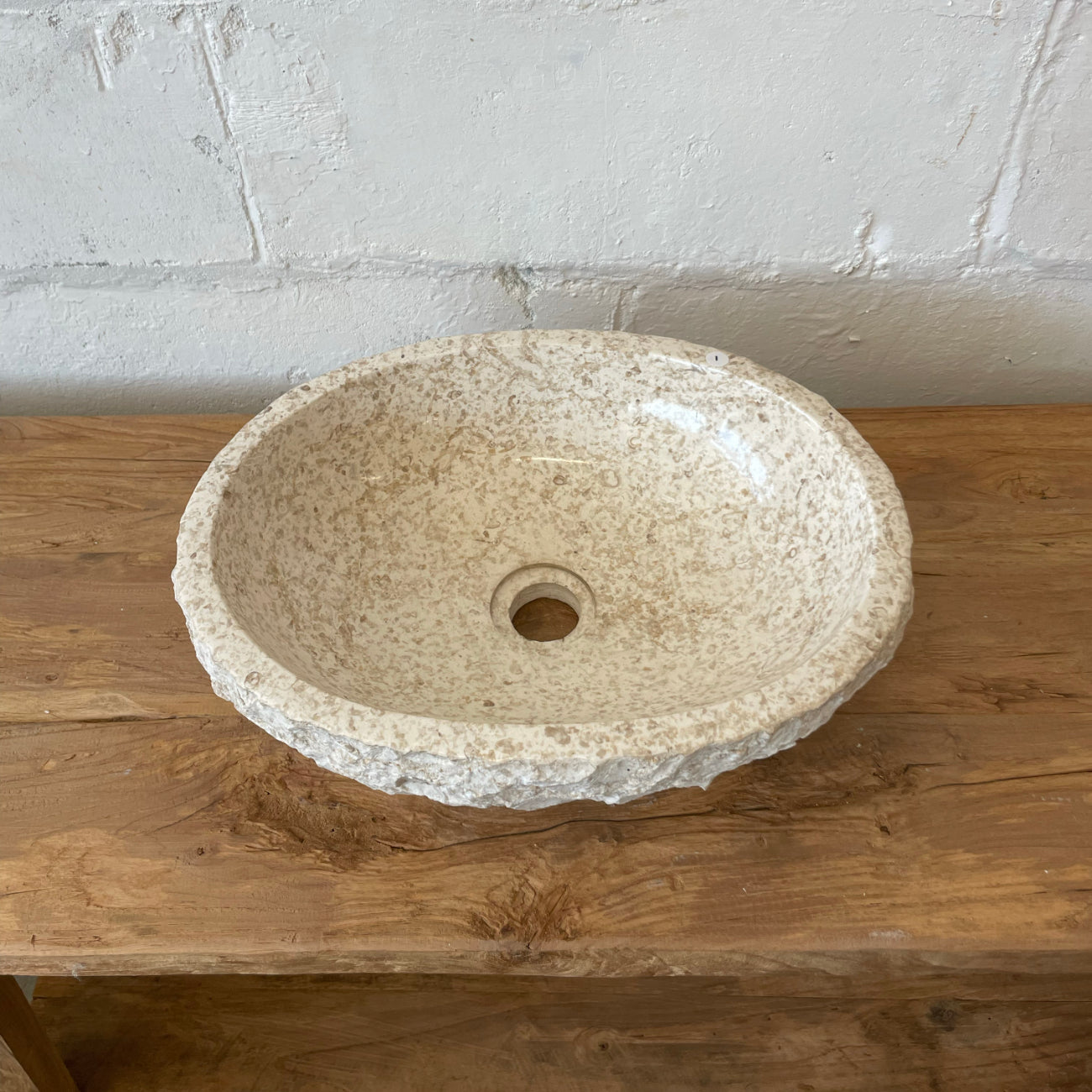 Marble stone basin – oval – 41 x 32 x 12cm – Paradise Living Co.