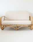 Natural Pretzel Rattan 2 Seater Lounge - Cream Cushion | Made To Order