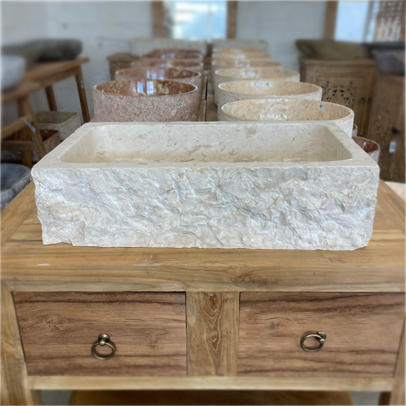Marble stone basin – rectangle – Paradise Living Co.