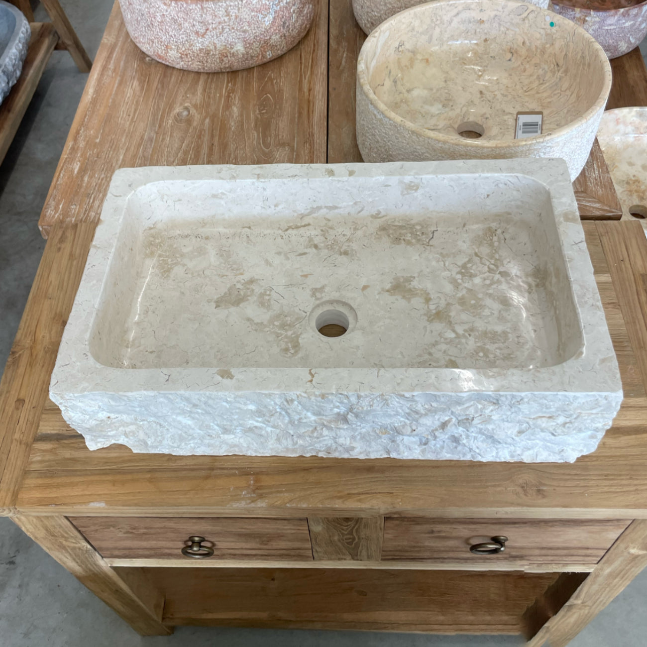 Marble stone basin – rectangle – Paradise Living Co.