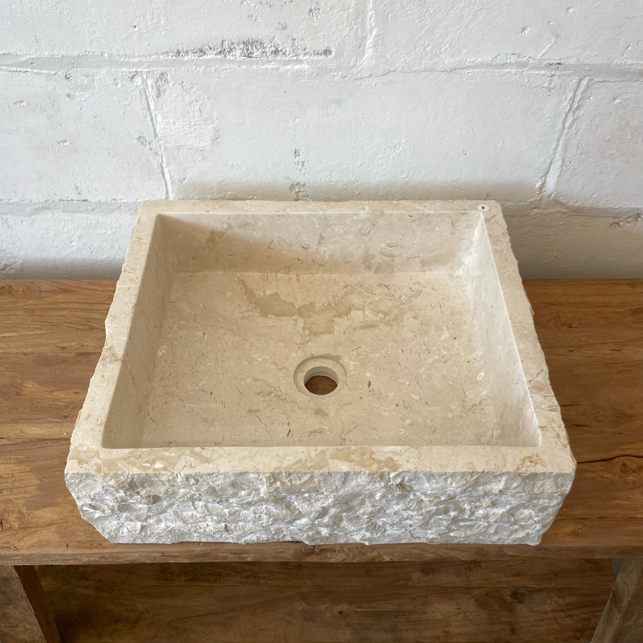 Marble stone basin – rectangle – 48 x 39 x 15cm – Paradise Living Co.