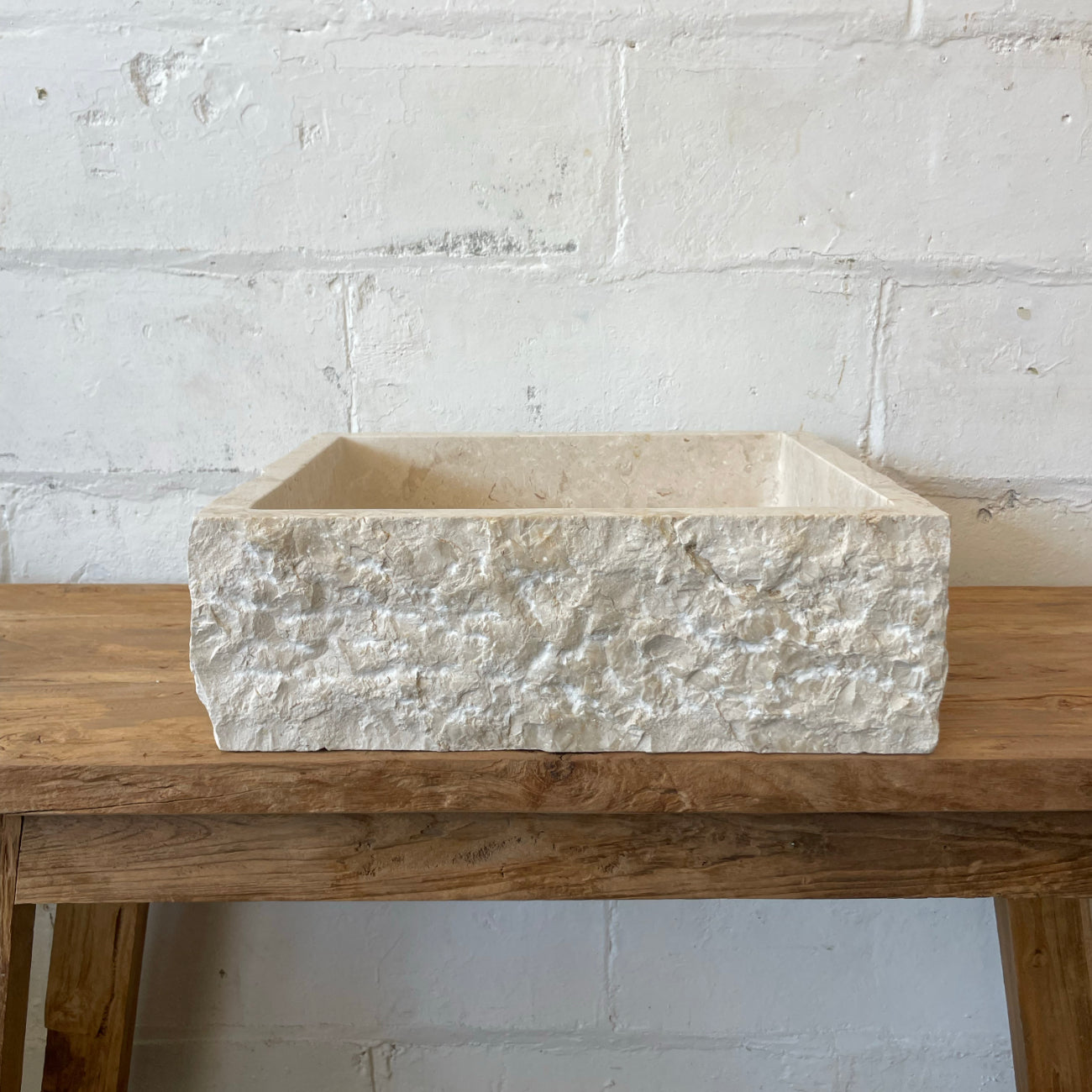 Marble stone basin – rectangle – 48 x 39 x 15cm – Paradise Living Co.