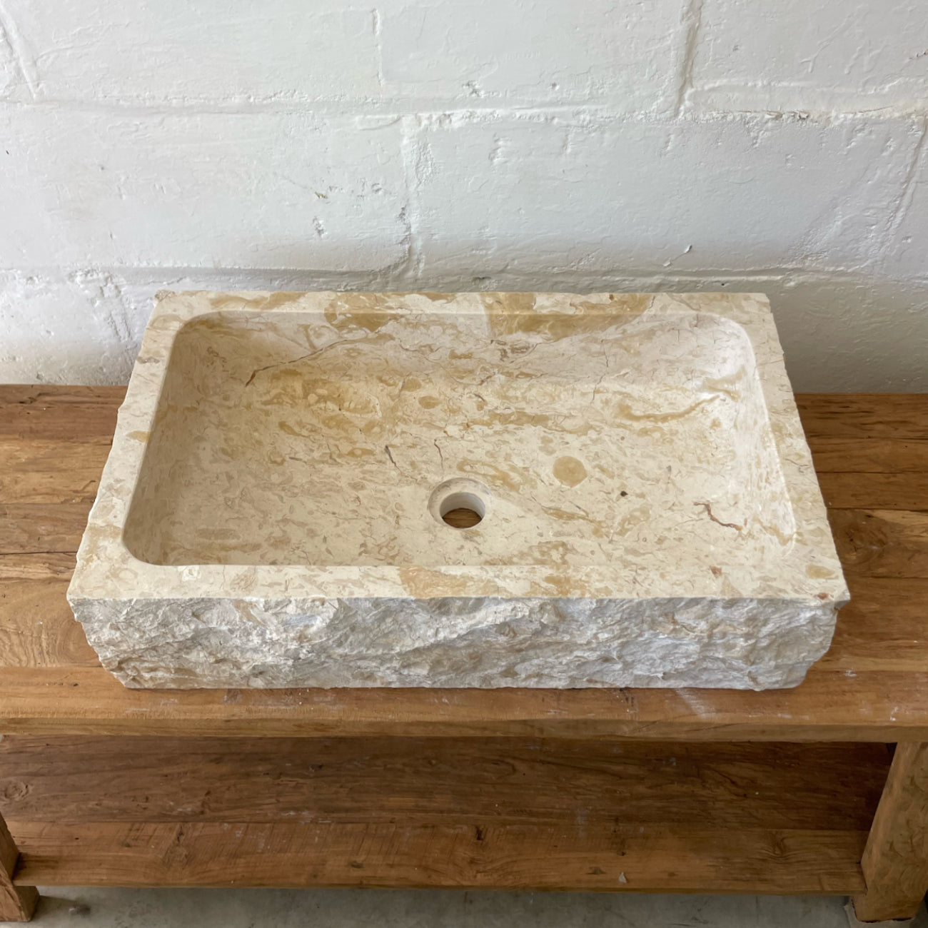 Marble stone basin – rectangle – 61.5 x 36 x 15.5cm – Paradise Living Co.