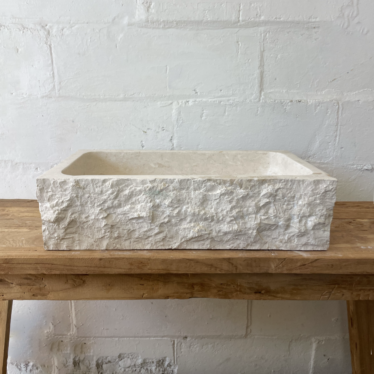 Marble stone basin – rectangle – 60 x 36 x 15cm – Paradise Living Co.