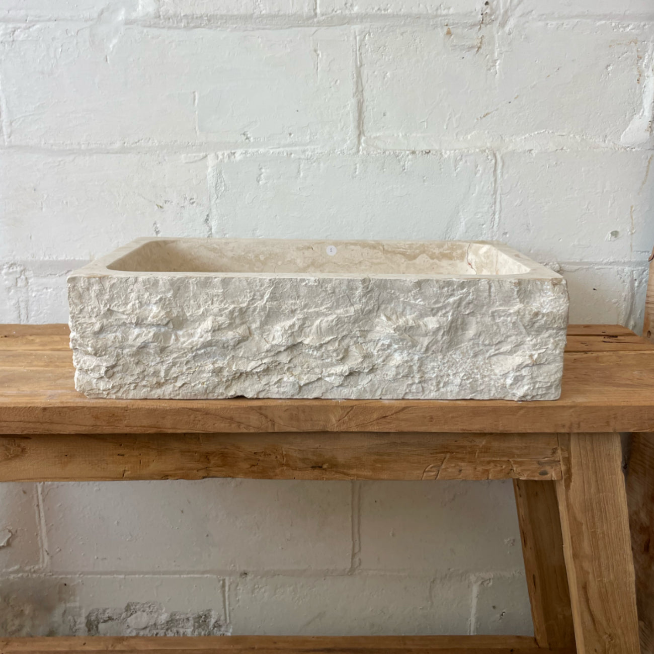 Marble stone basin – rectangle – 60 x 36 x 15.5cm – Paradise Living Co.