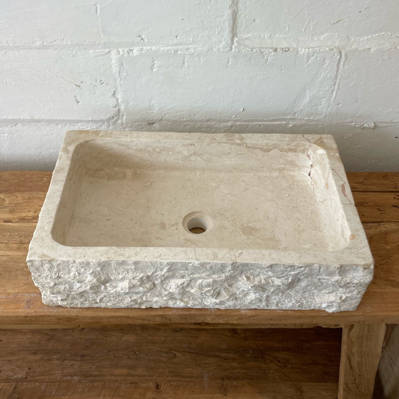 Marble stone basin – rectangle – 60 x 36 x 15.5cm – Paradise Living Co.