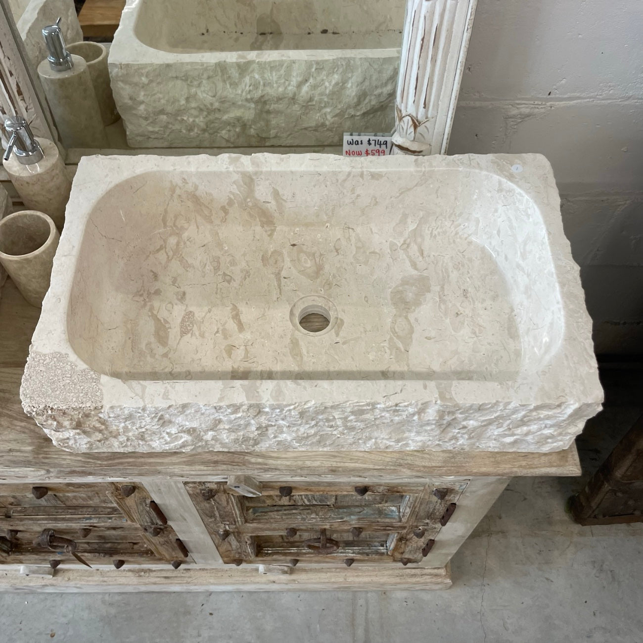 Marble stone basin – rectangle – Paradise Living Co.