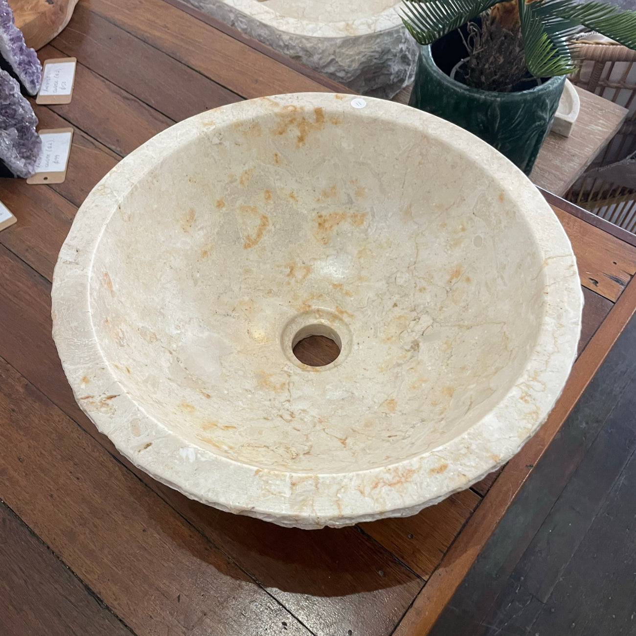 Marble stone basin – round – Paradise Living Co.