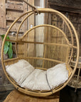 OUTDOOR Steel Framed Synthetic Rattan Round Single Cane Hanging Chair | Made To Order