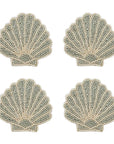 Venus Beaded Coasters 10cm Seafoam - Set of 4