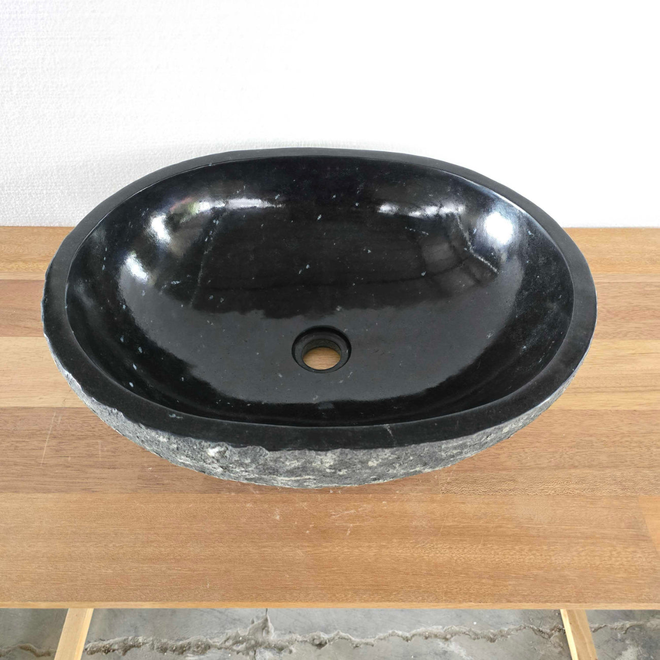 Burn andesite stone basin – oval – Paradise Living Co.