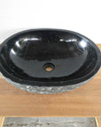 Burn andesite stone basin – oval – Paradise Living Co.