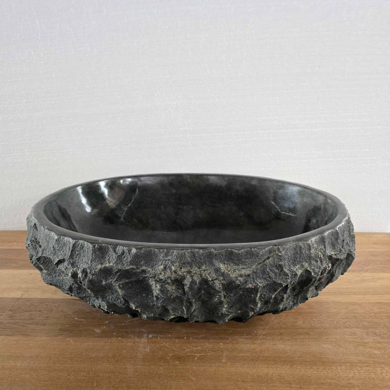 Chisel andesite stone basin – oval – Paradise Living Co.
