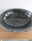 Chisel andesite stone basin – oval – Paradise Living Co.