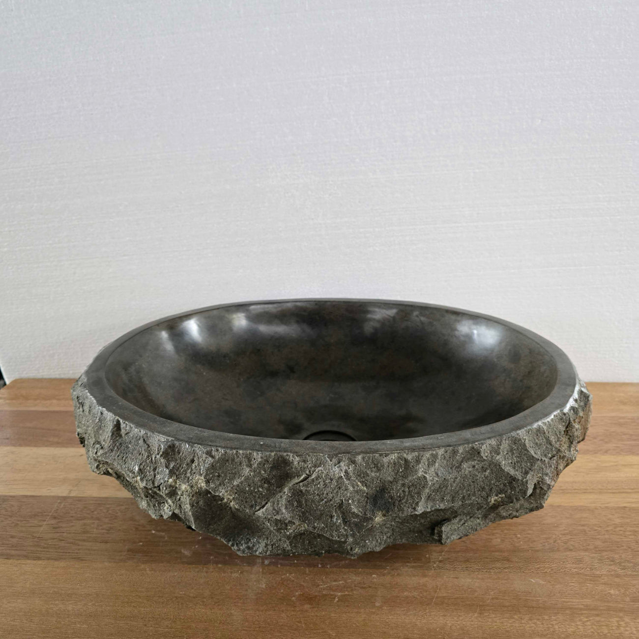 Chisel andesite stone basin – oval – Paradise Living Co.
