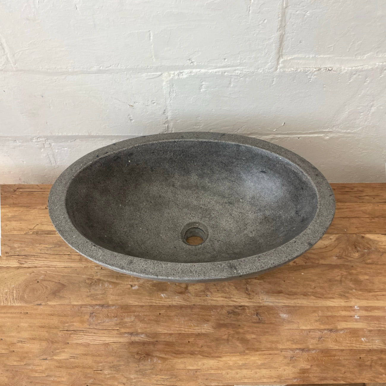 Concrete terrazzo stone basin – oval – Paradise Living Co.