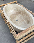Oval Full Polished Onyx Stone Bath | Made To Order