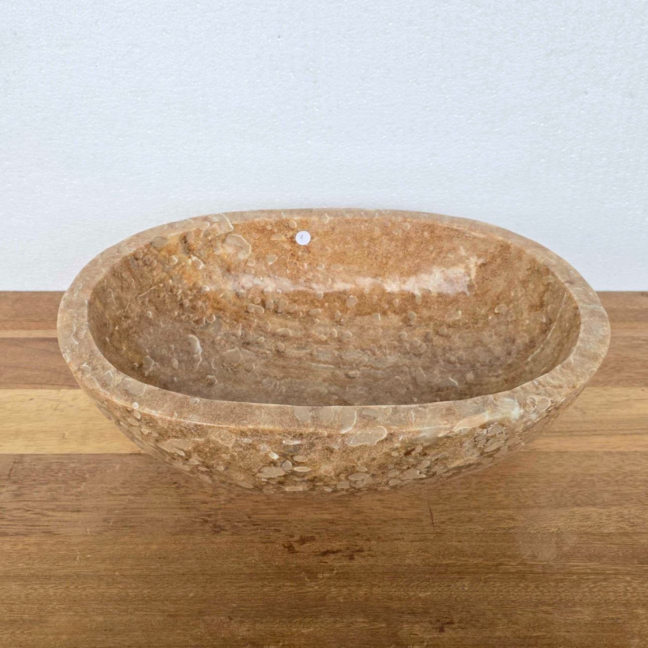 Polished onyx stone basin – oval – 49.5 x 37.5cm – Paradise Living Co.