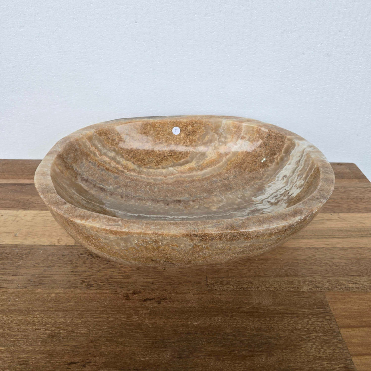 Polished onyx stone basin – oval – 49.5 x 37.5cm – Paradise Living Co.