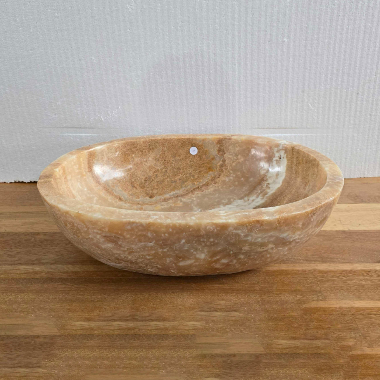 Polished onyx stone basin – oval – 50 x 37.5cm – Paradise Living Co.