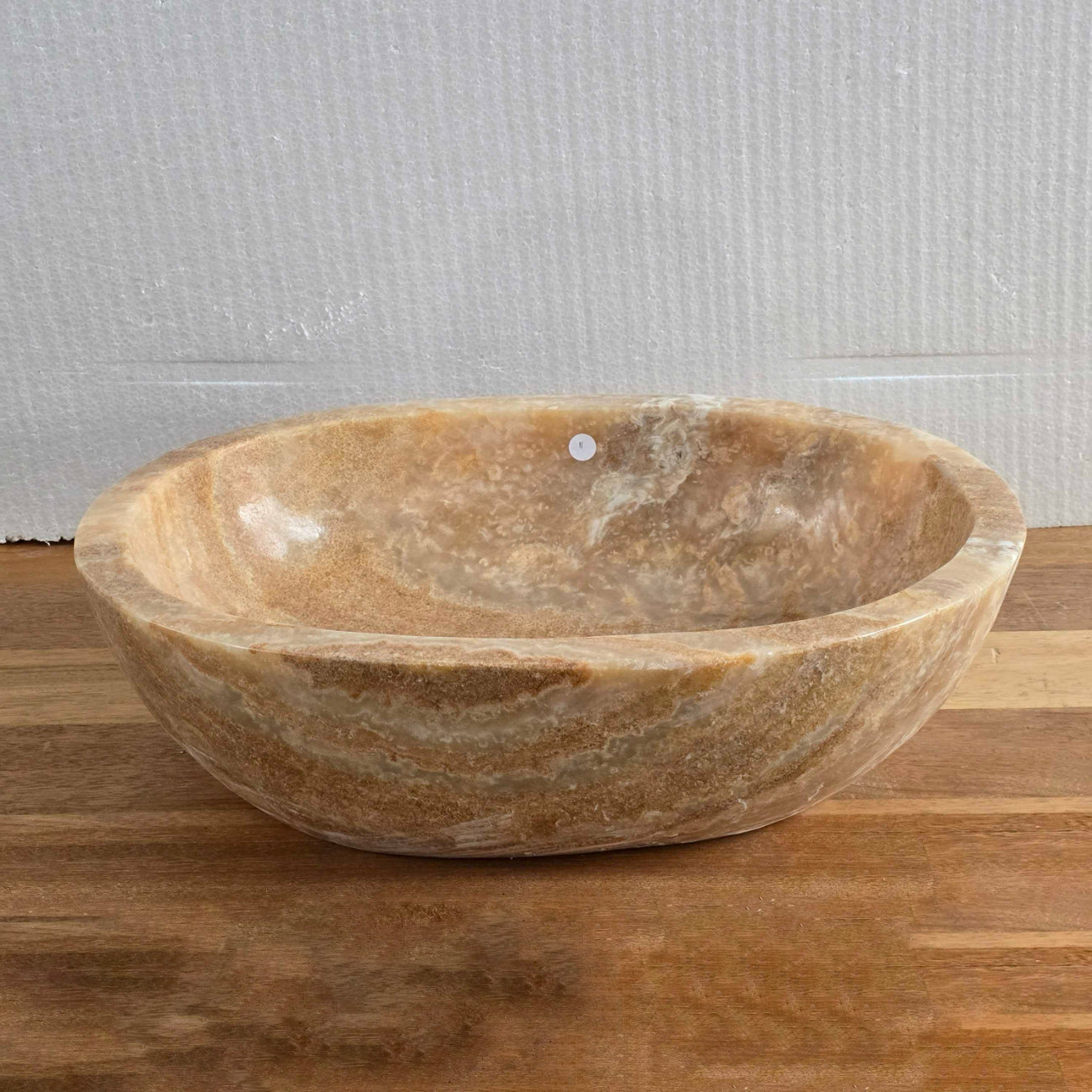 Polished onyx stone basin – oval – 50 x 38cm – Paradise Living Co.