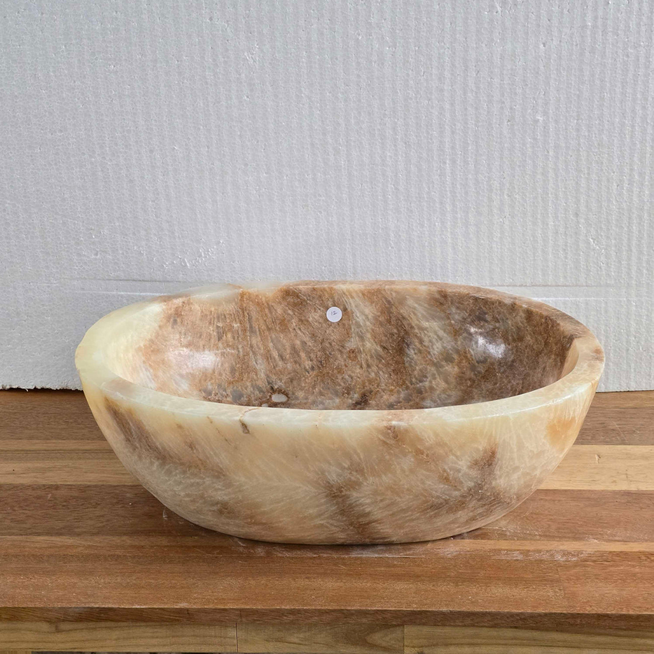 Polished onyx stone basin – oval – 50 x 37cm – Paradise Living Co.