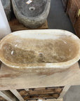 Polished onyx stone basin – oval – 59.5 x 32.5cm – Paradise Living Co.