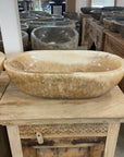 Polished onyx stone basin – oval – 59.5 x 32.5cm – Paradise Living Co.