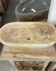Polished onyx stone basin – oval – 64 x 32cm – Paradise Living Co.