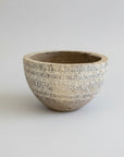 White Tribal Carved Palm Pots 03