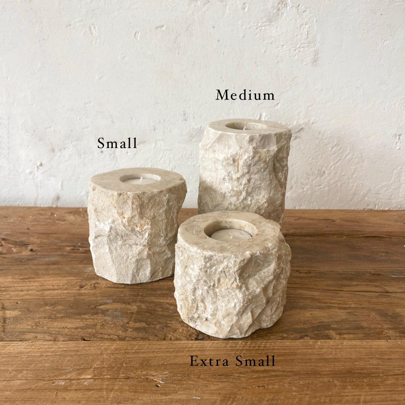 Natural Marble Stone Tealight Candle Holder 15cm