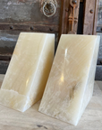 Polished Wedge Onyx Stone Book Ends | Made To Order