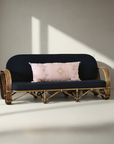 Caramel Pretzel Rattan 3 Seater Lounge - Black Cushion | Made To Order