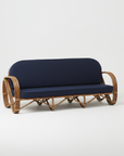 Caramel Pretzel Rattan 3 Seater Lounge - Black Cushion | Made To Order