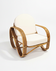 Caramel Pretzel Rattan Arm Chair - Cream Cushion