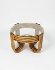Caramel Pretzel Rattan Side Table 65cm Dia