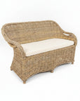 Rattan Curved Grey 2 Seater Chair | Made To Order