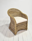 Rattan Curved Grey Arm Chair - Set of 2