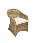 Rattan Curved Grey Arm Chair - Set of 2