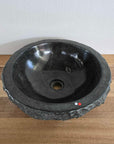 Chisel andesite stone basin – round – Paradise Living Co.