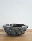 Chisel andesite stone basin – round – Paradise Living Co.