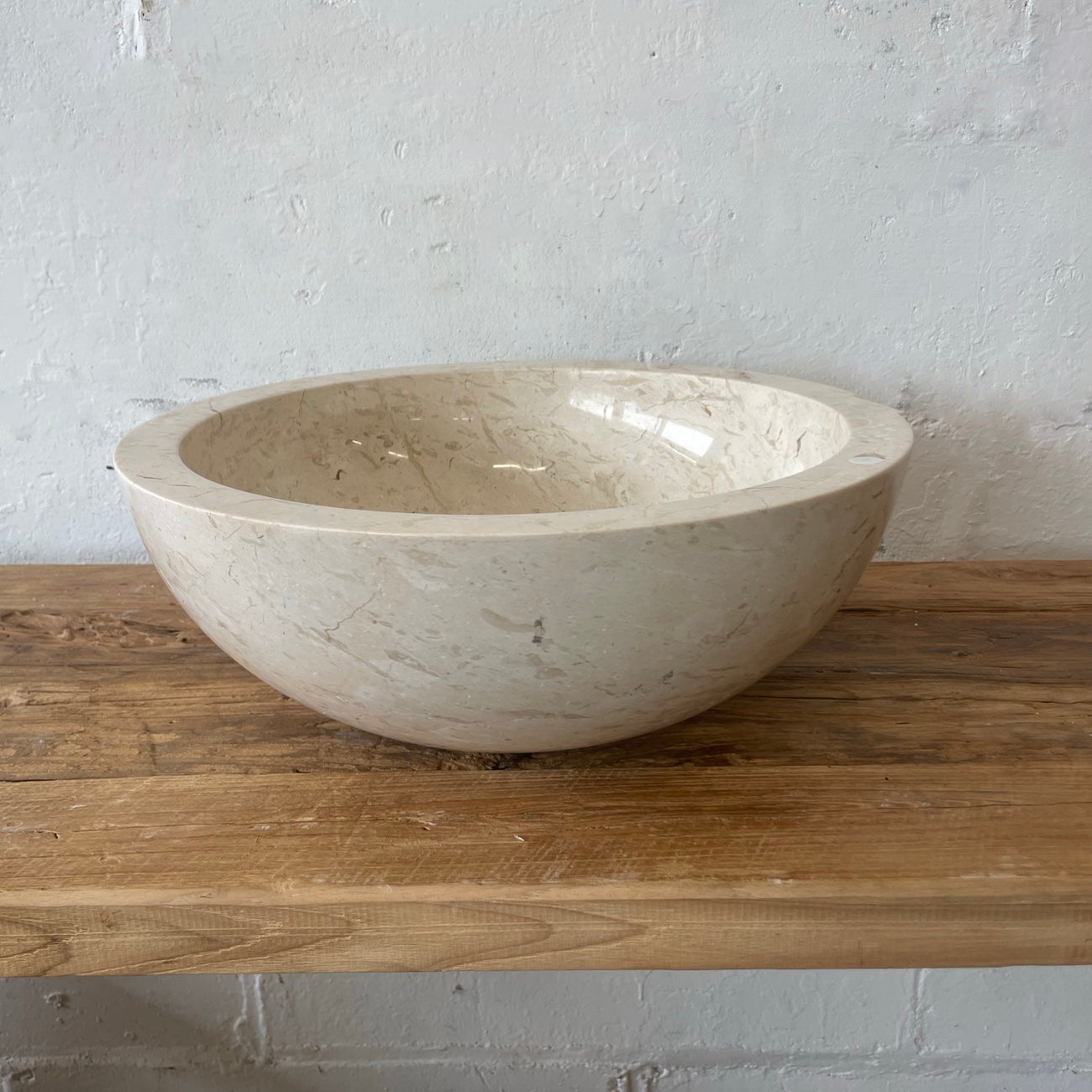 Beige marble stone basin – round – Paradise Living Co.
