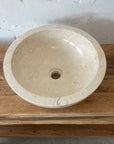 Beige marble stone basin – round – Paradise Living Co.