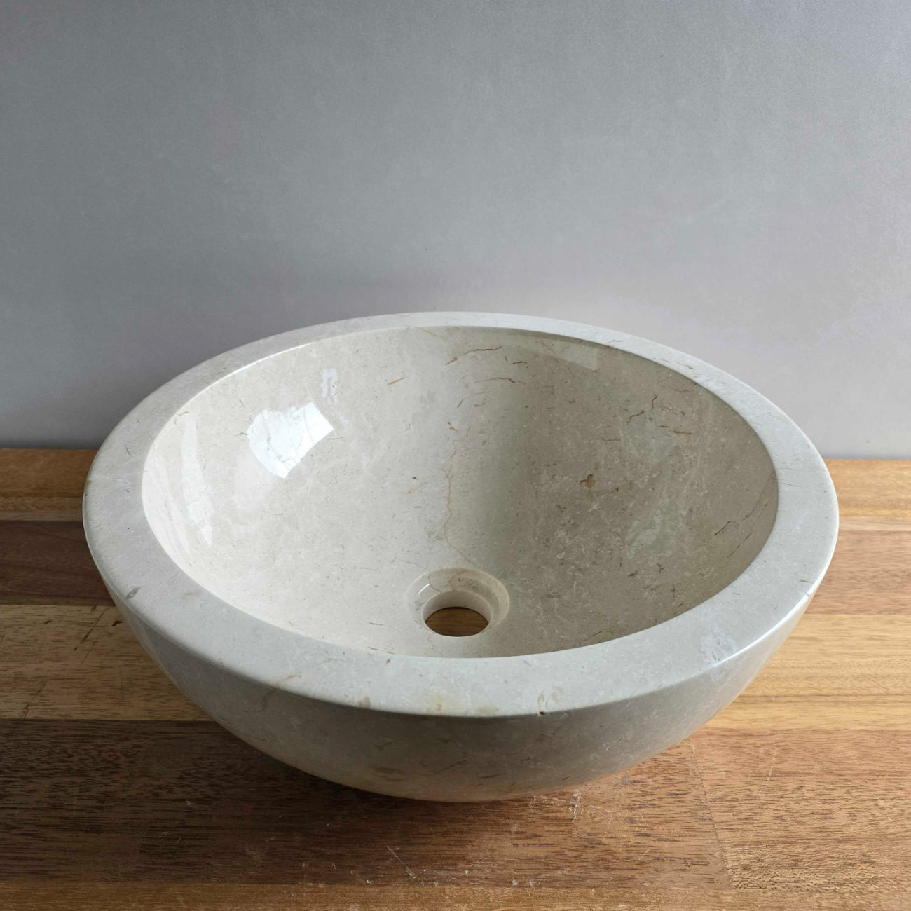 Beige marble stone basin – round – Paradise Living Co.